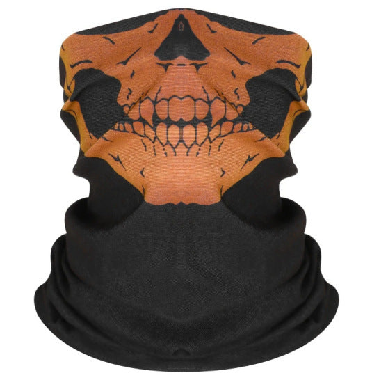 Masque facial de cyclisme en plein air, fantôme de champ, couverture de crâne, protection solaire de vélo en plein air, protection tactique respirante et multifonctionnelle
