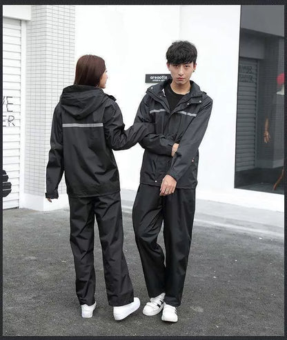Veste anti-pluie, ensemble pantalon de pluie, vêtements pour adultes, conduite en vélo électrique, épaissie réfléchissante à double couche sur tout le corps