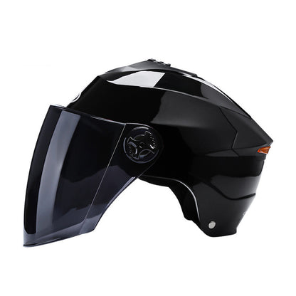 Casque LED rechargeable casque de moto batterie casque dur protection solaire été moyen casque transpirable