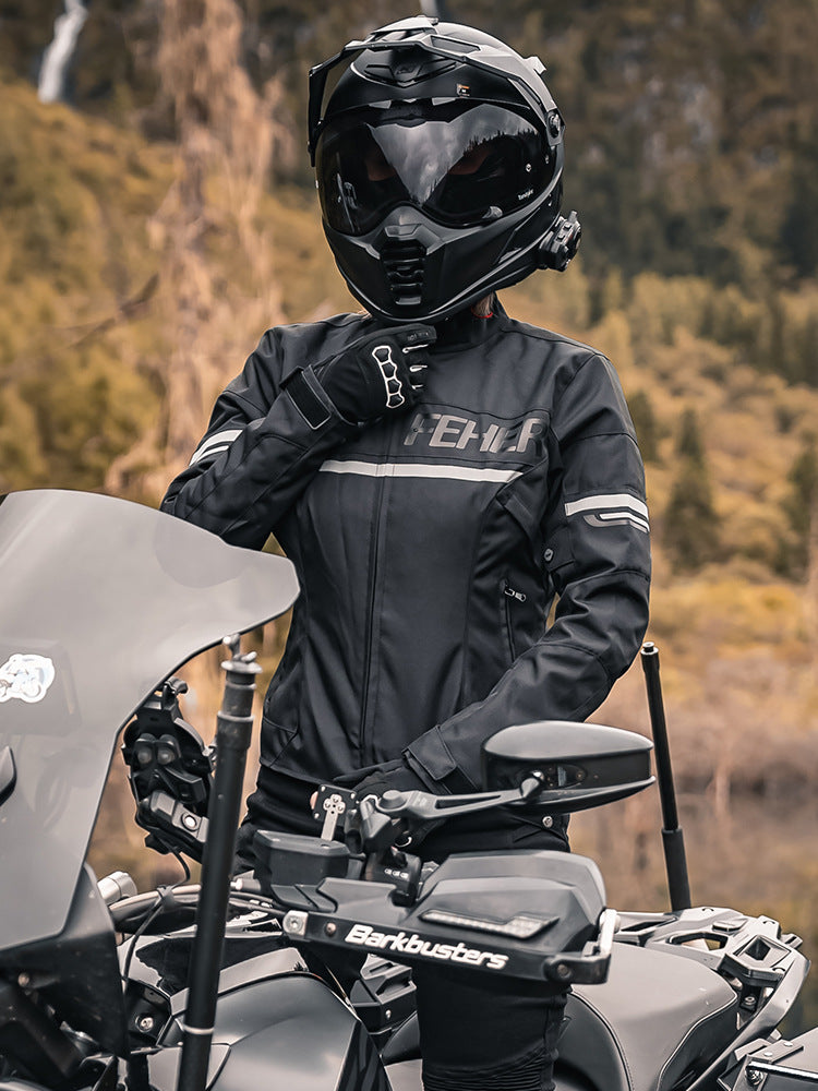 FEHER Vêtements de moto Vêtements résistants à l’usure Vêtements moto Maillot de cyclisme féminin Veste imperméable Four Seasons