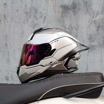 AXOR casques moto casques homme et femme protection solaire été moto jusqu'à la personnalité grand aileron fente arrière sécurité Bluetooth