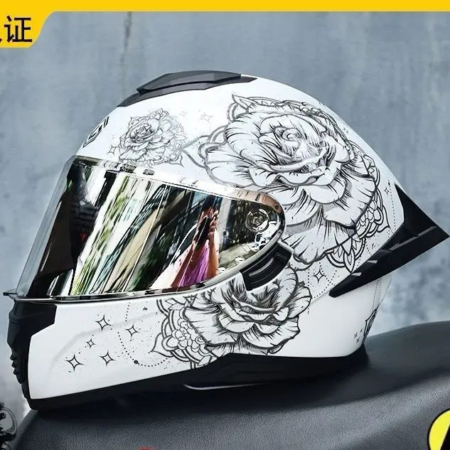 AXOR casques moto casques homme et femme protection solaire été moto jusqu'à la personnalité grand aileron fente arrière sécurité Bluetooth