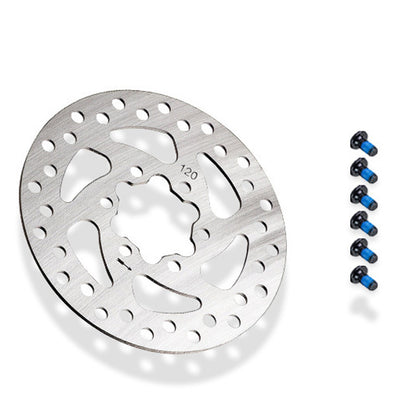 Disque de frein à disque six trous de 120 mm avec vis de fixation, 44mm entre orifices vis