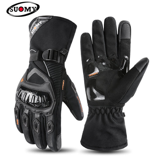 Gants SUOMY WP-01 d'hiver, modèle long et imperméable doublé de polaire, imperméable au vent, équipement antichute chaud et épais