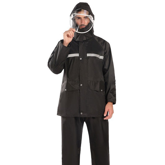 Veste anti-pluie, ensemble pantalon de pluie, vêtements pour adultes, conduite en vélo électrique, épaissie réfléchissante à double couche sur tout le corps