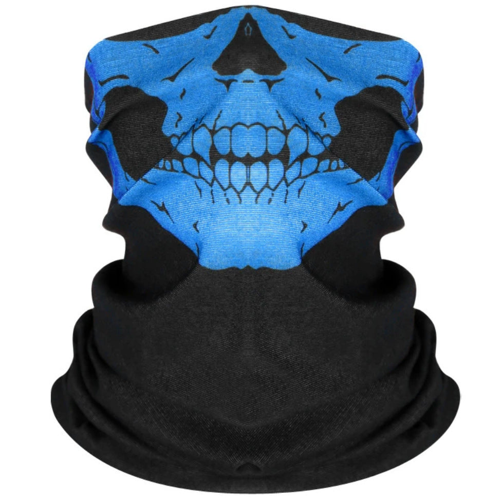 Masque facial de cyclisme en plein air, fantôme de champ, couverture de crâne, protection solaire de vélo en plein air, protection tactique respirante et multifonctionnelle