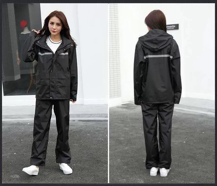 Veste anti-pluie, ensemble pantalon de pluie, vêtements pour adultes, conduite en vélo électrique, épaissie réfléchissante à double couche sur tout le corps