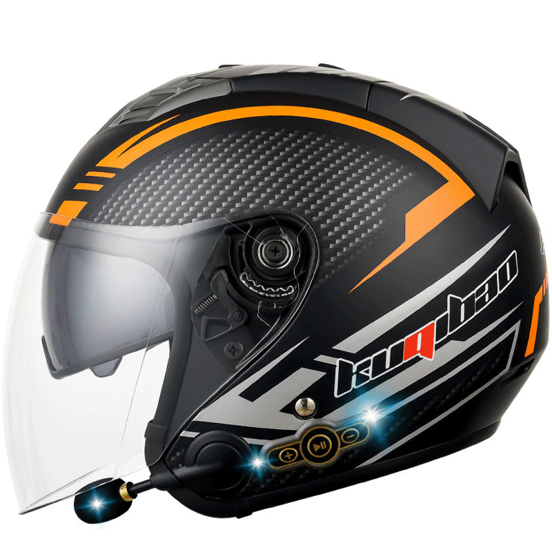 Conduite cool Trésor Bluetooth Demi-casque Casque Moto Personnalité Décoration Cor Lapin, Arc de lapin, Longue autonomie Bonne qualité sonore