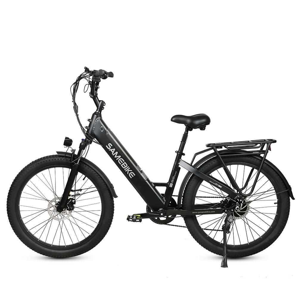 Vélo électrique noir RS_A01 500W 25km batterie puissante pneu résistant