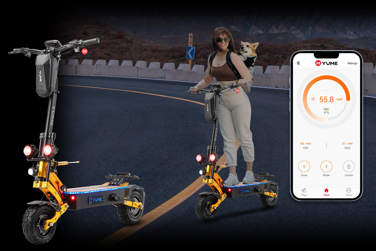 YUME X11+ freins et suspension hydrauliques