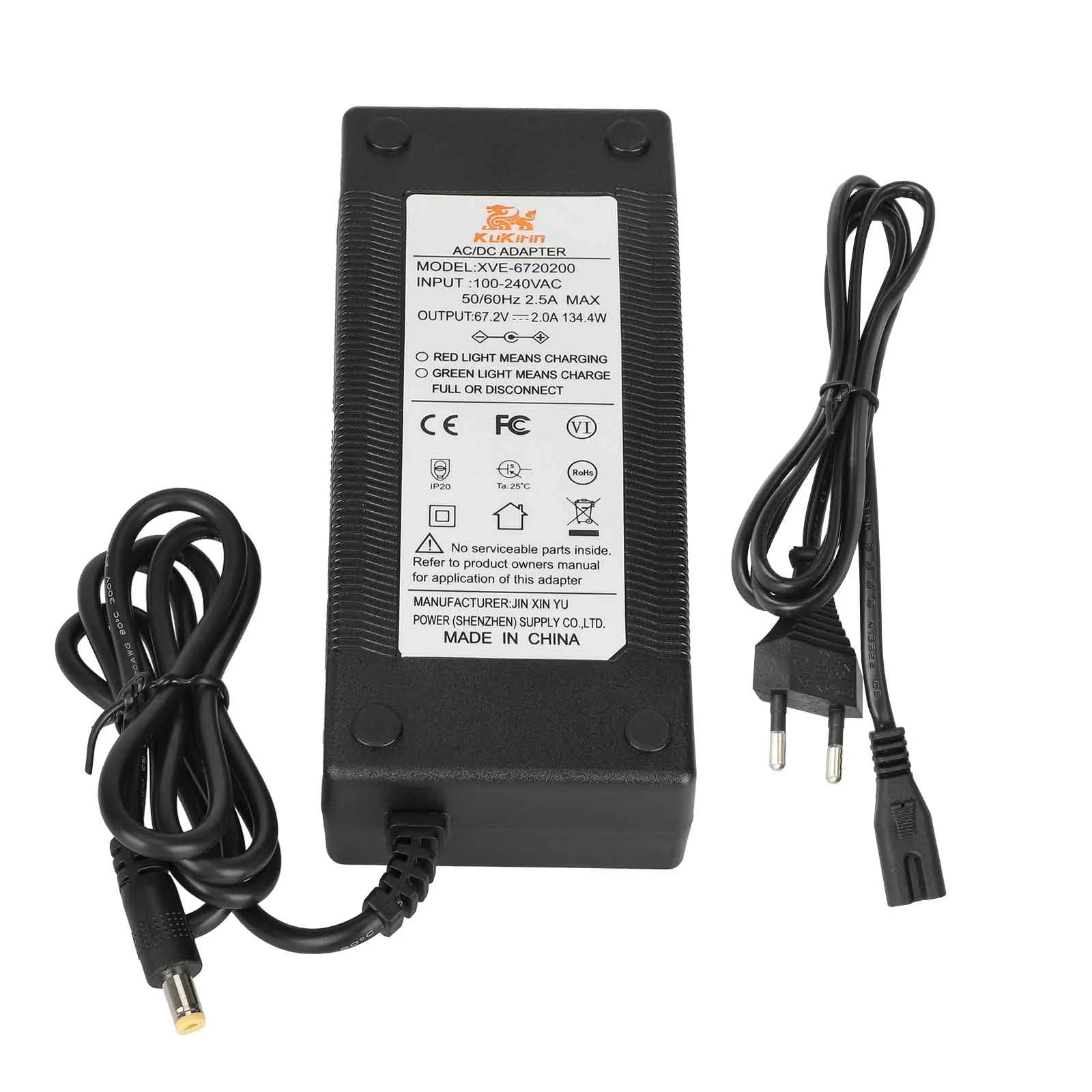 Kukirin 67.2V2.0A DC2.1 chargeur pour Kukirin G4 avec prise EU