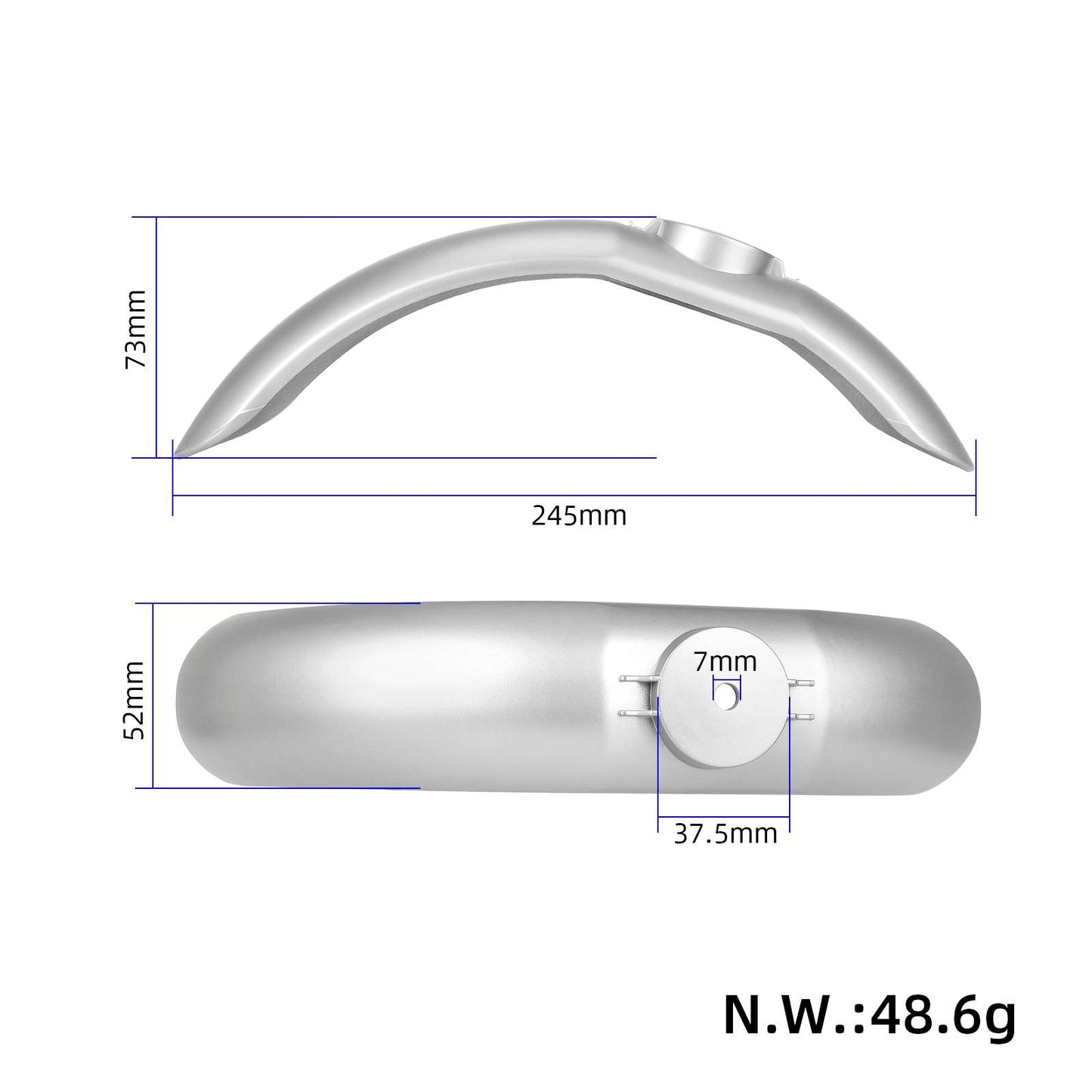Xiaomi Universal argent garde-boue avant (PRO/M365/1S)
