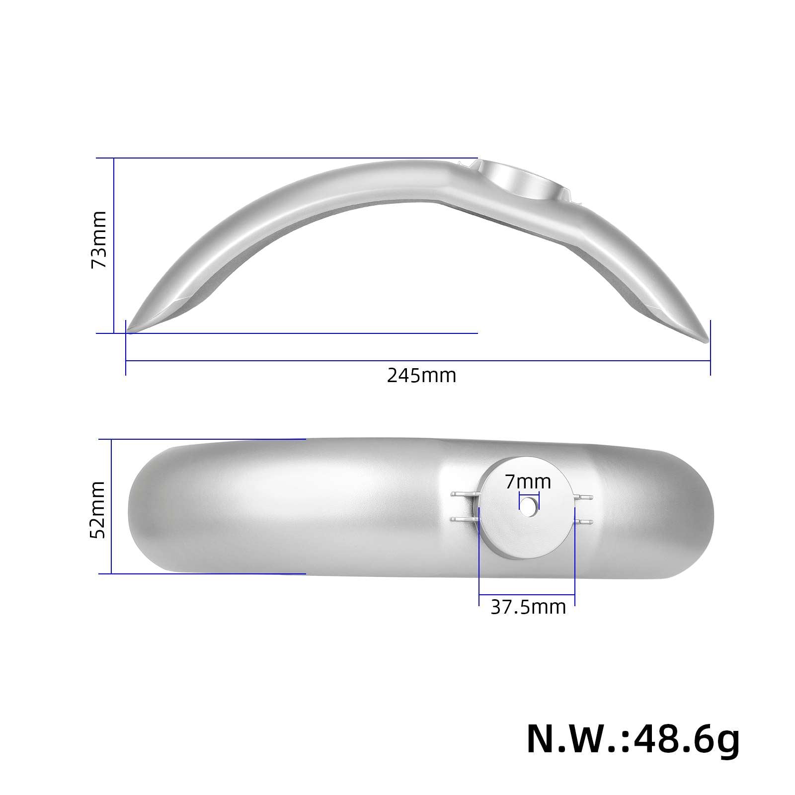 Xiaomi Universal argent garde-boue avant (PRO/M365/1S)