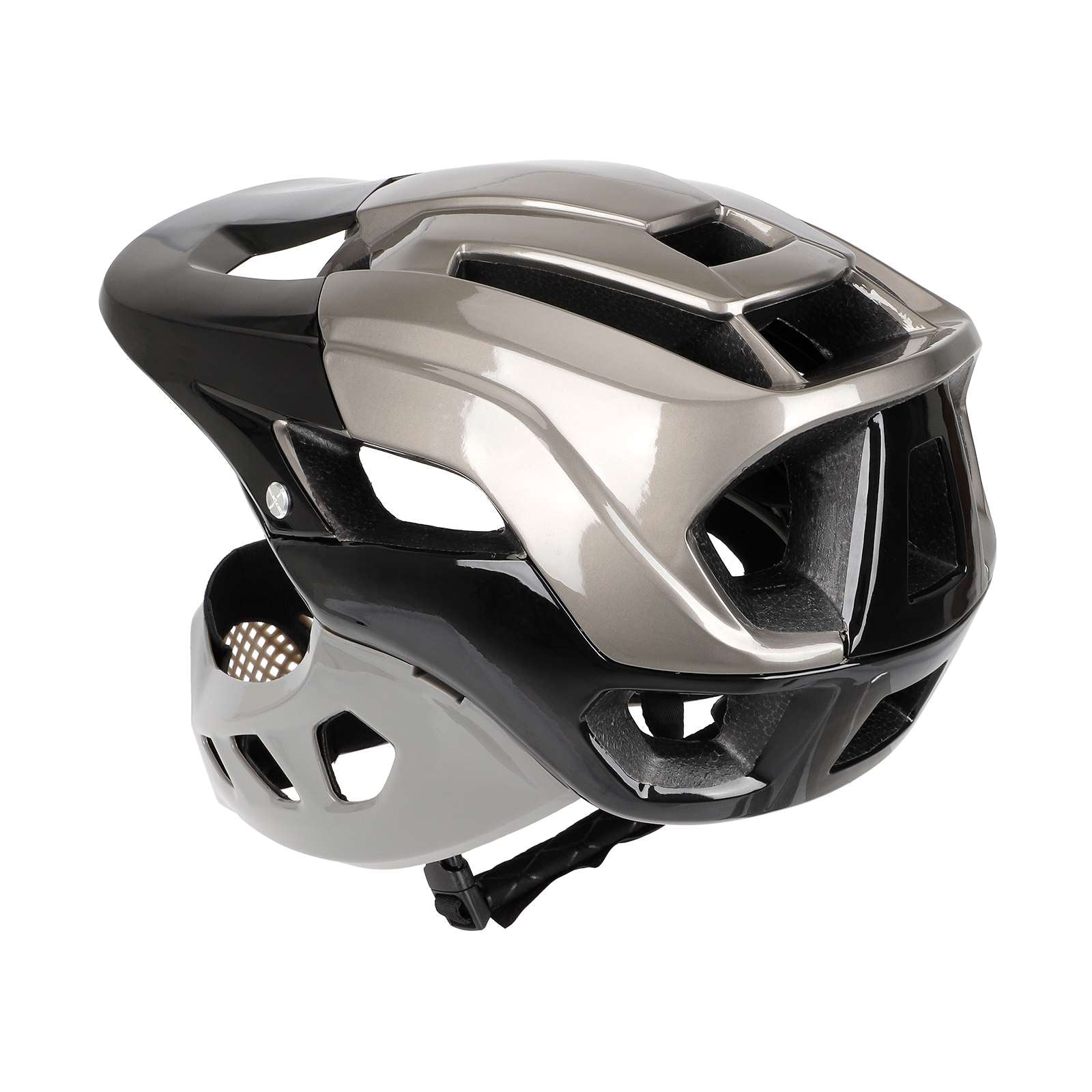 Noir et gris detachable tout-terrain casque