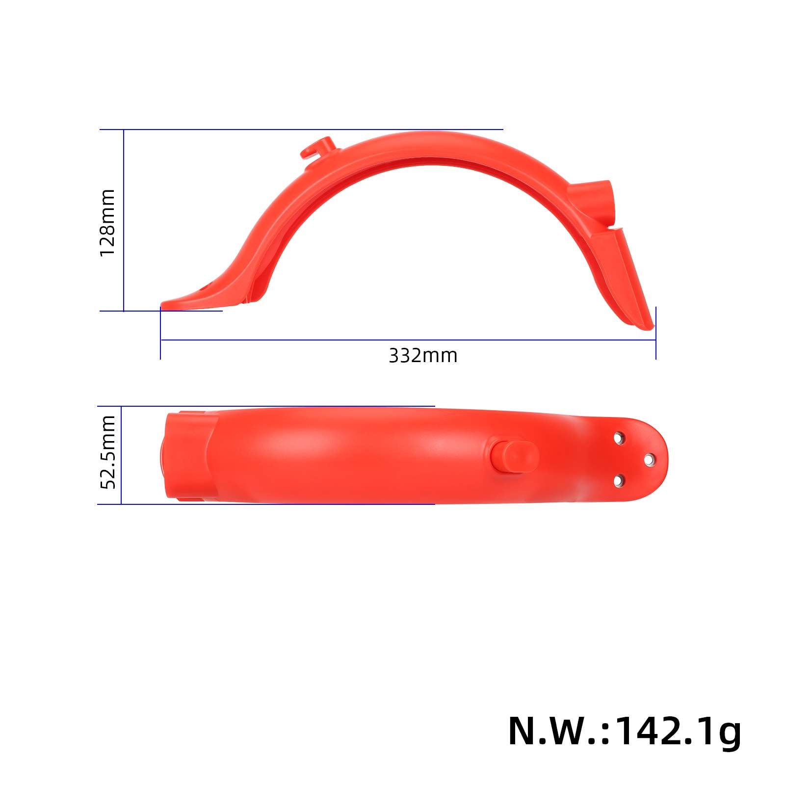 Rouge garde-boue arrière avec crochet pour M365 Pro/Pro2 trottinette