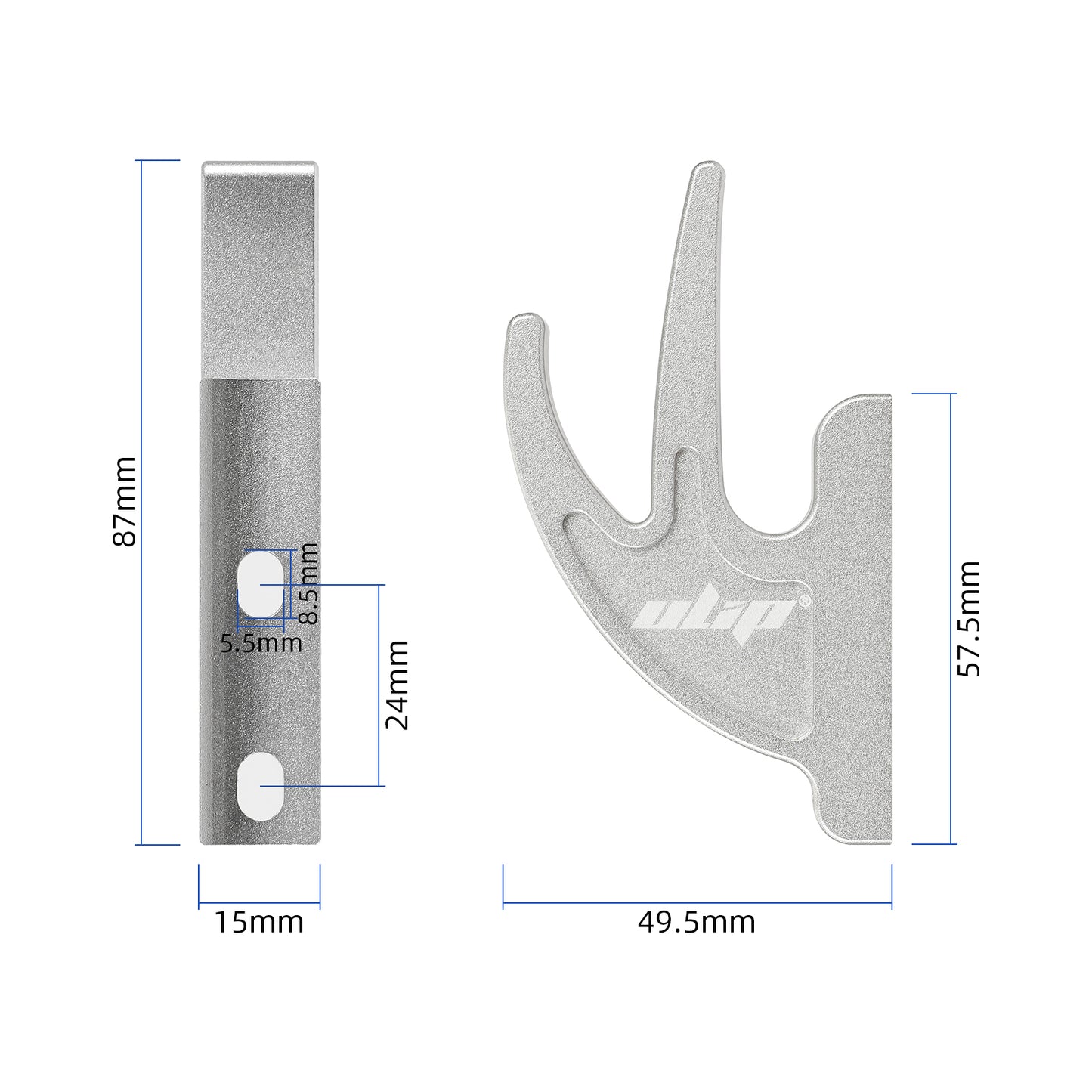 Argent general metal crochet avant pour M5 vis hole