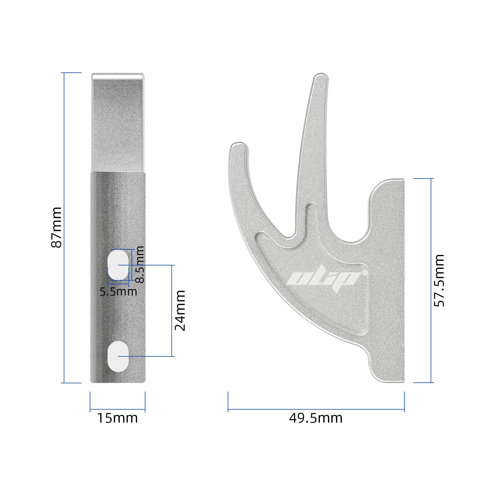 Argent general metal crochet avant pour M5 vis hole