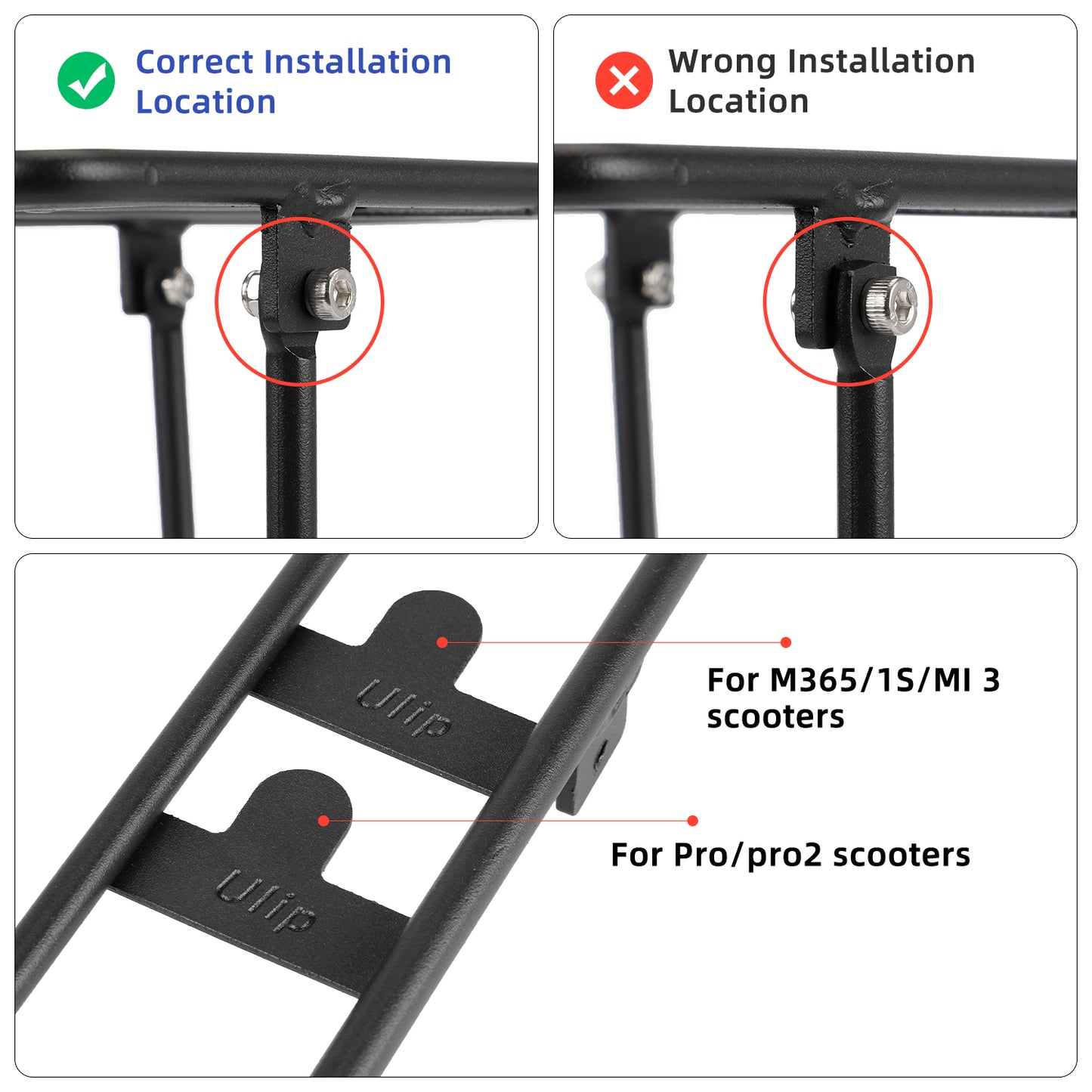 Ulip Folded Rear Rack Storage Shelf pour xiaomi trottinettes