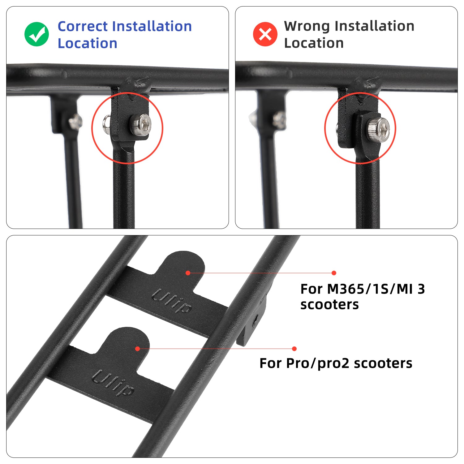 Ulip Folded Rear Rack Storage Shelf pour xiaomi trottinettes