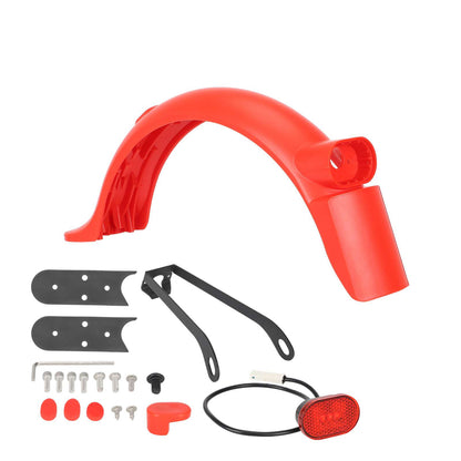 Rouge garde-boue arrière kit avec light, metal bracket et crochet pour M365 Pro/Pro2 trottinette
