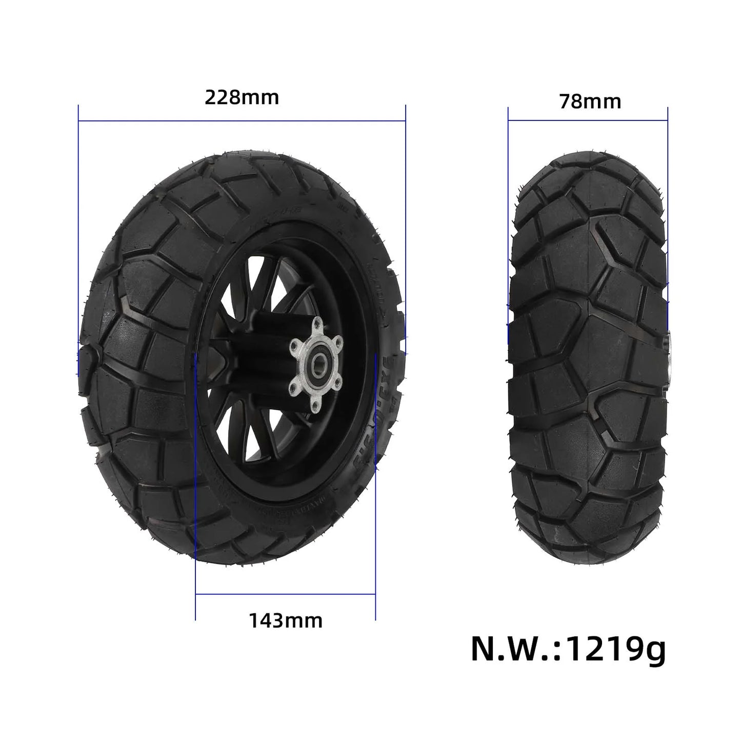 Kukirin G2 Pro DB 8.5 inch rim avec 9*3.0-5.5 pneu