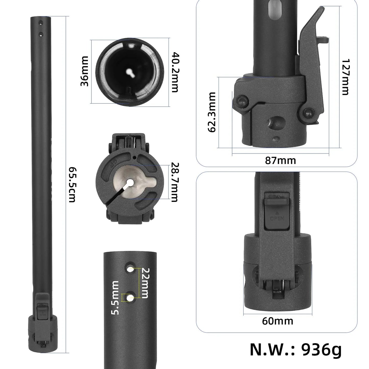 Original front pliable pole avec base pour Xiaomi 5
