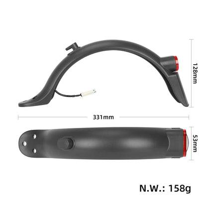 Gris garde-boue arrière avec light, integral plaque d’immatriculation et crochet pour M365 Pro/Pro2 trottinette