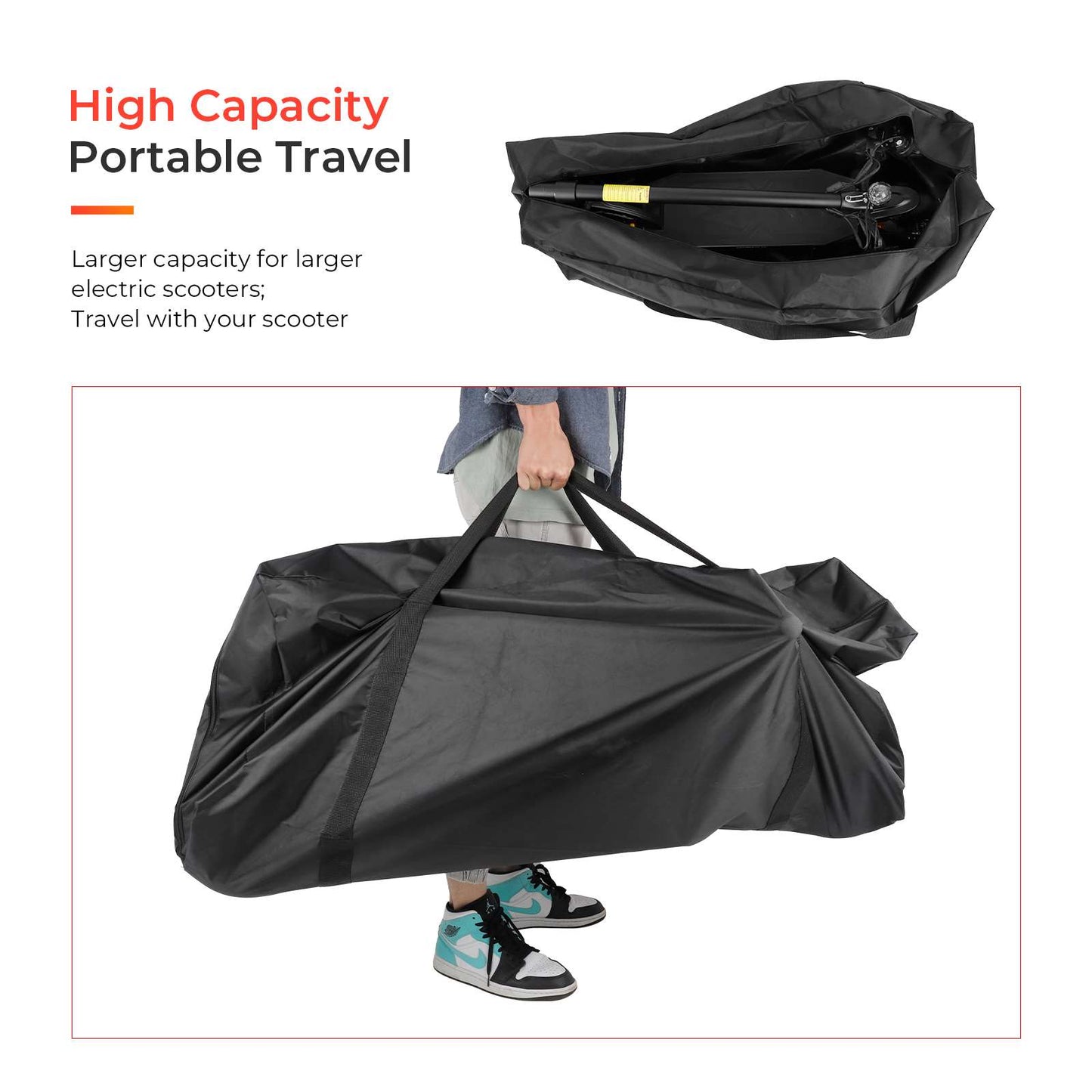125*53*25cm foldable trottinette carry bag pour grand trottinettes