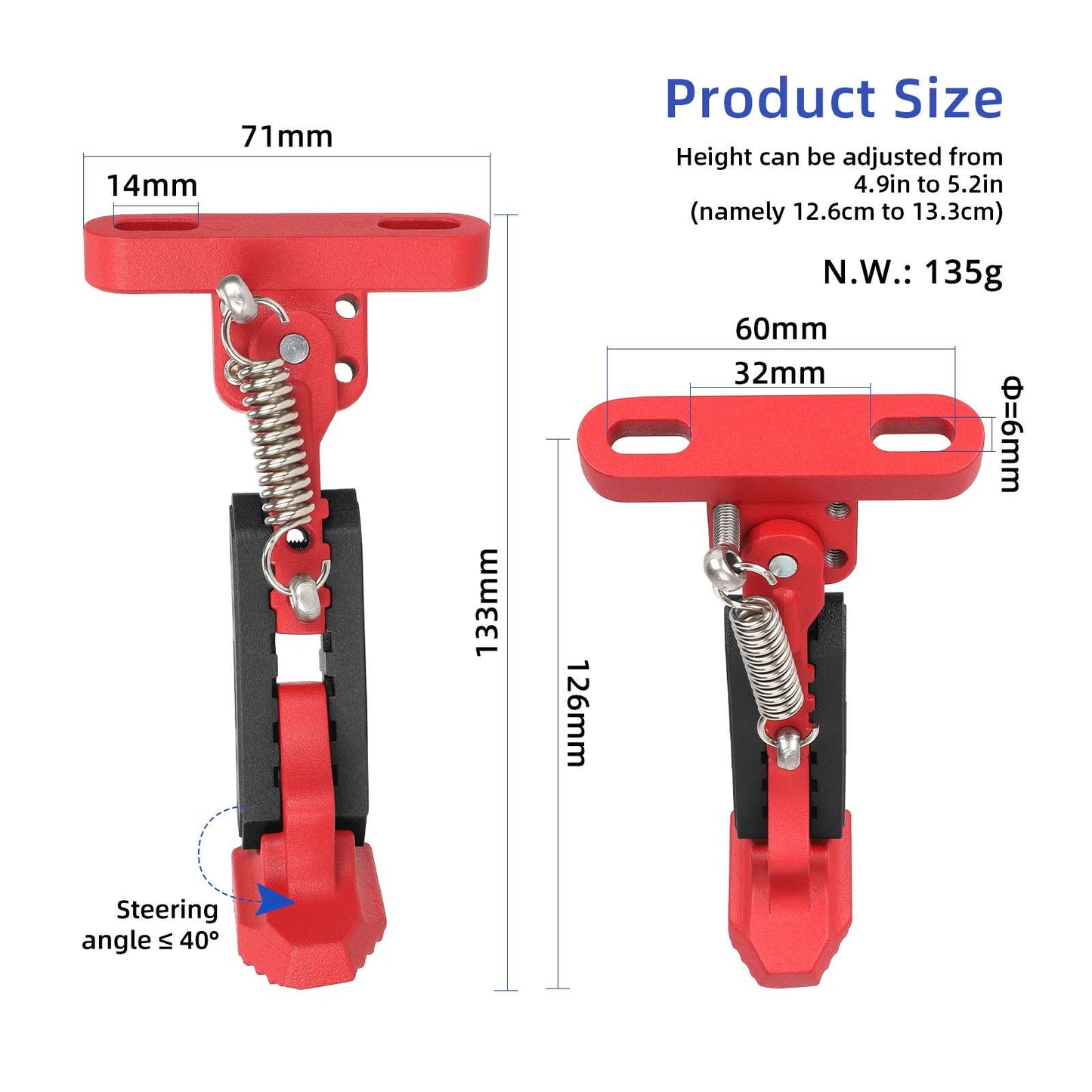 Ulip rouge-noir adjustable béquille pour F et Xiaomi 4 series trottinettes