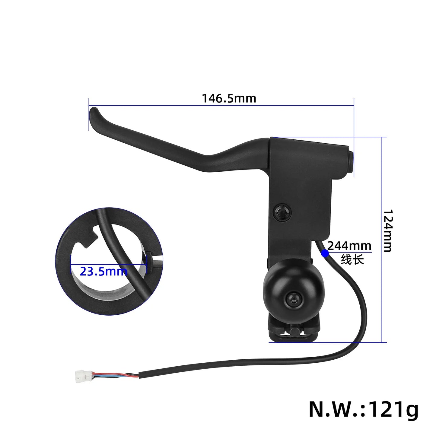 Orignal left brake lever avec bell pour Xiaomi 5/5 Max/5 Pro trottinettes