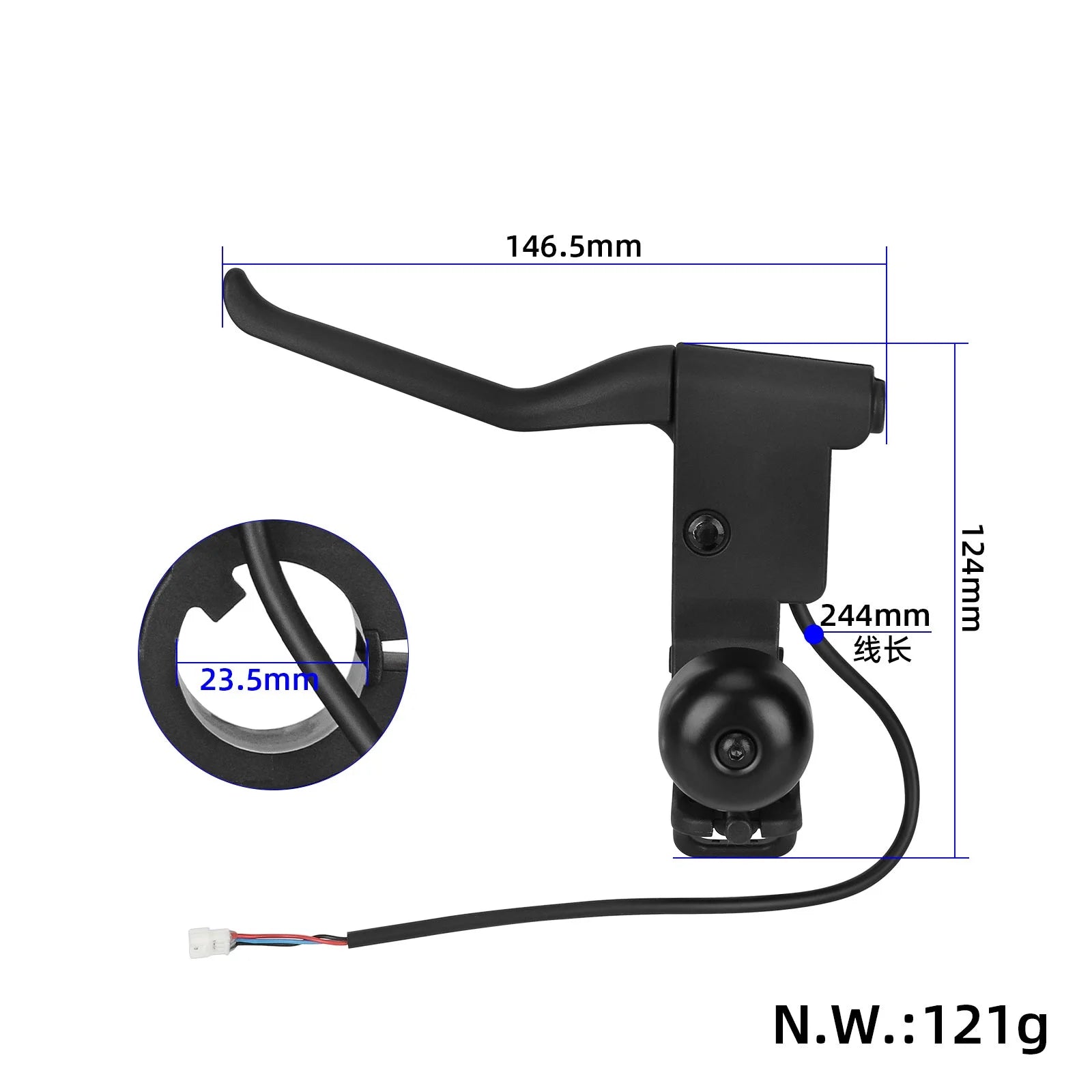 Orignal left brake lever avec bell pour Xiaomi 5/5 Max/5 Pro trottinettes