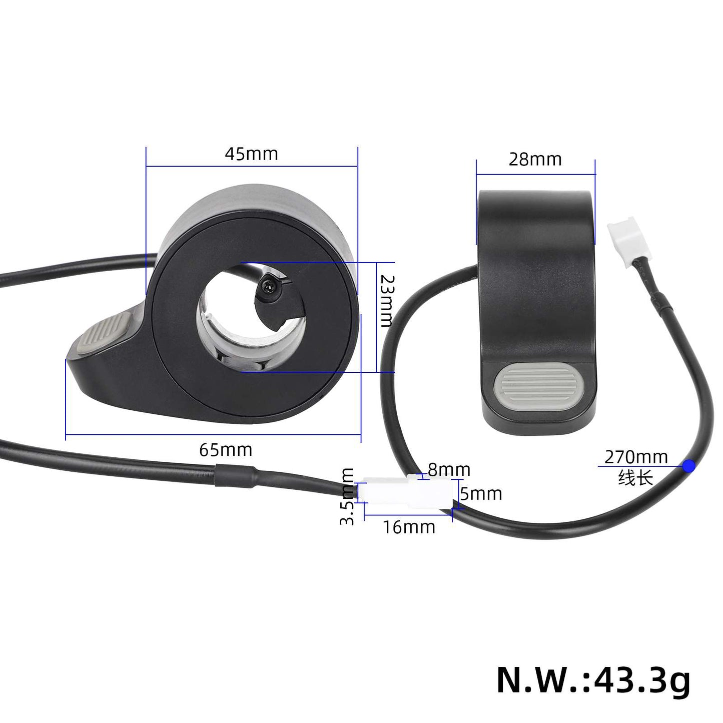 Gris power accélérateur pour Xiaomi 4 Pro/4 Lite trottinette