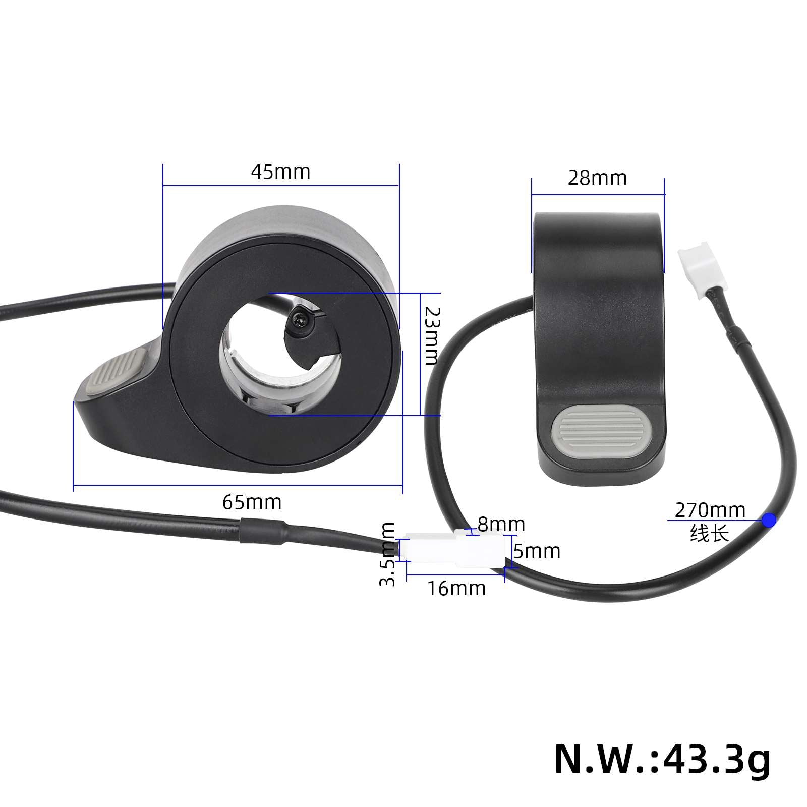 Gris power accélérateur pour Xiaomi 4 Pro/4 Lite trottinette