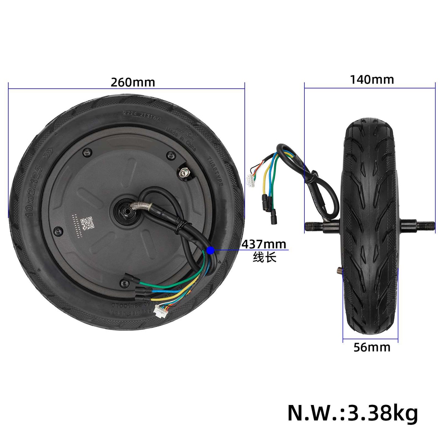Original motor pour Xiaomi 4 lite(2nd Gen) trottinette avec 10*2.125 pneu