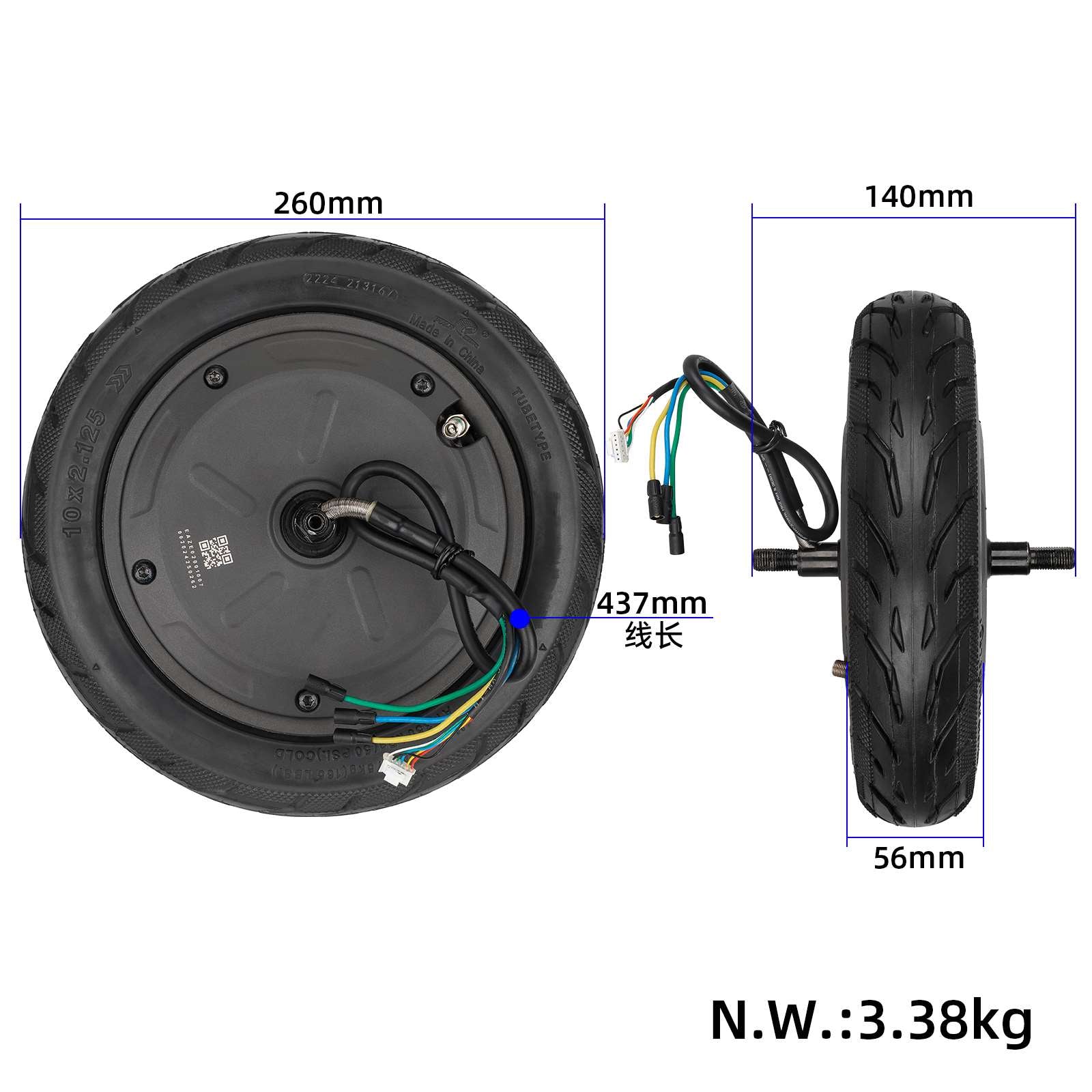 Original motor pour Xiaomi 4 lite(2nd Gen) trottinette avec 10*2.125 pneu