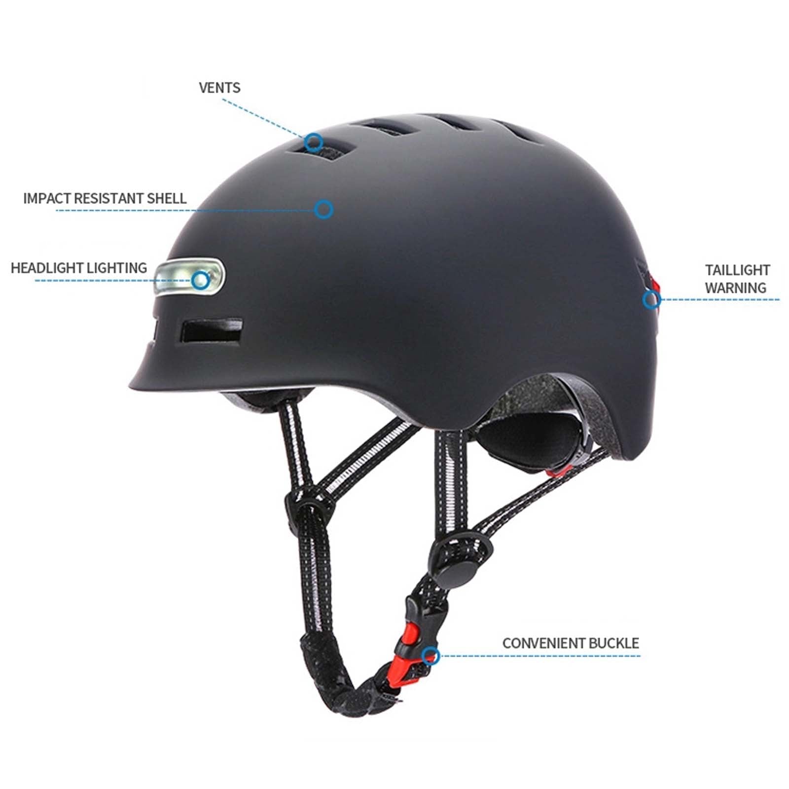 Noir M size casque avec light