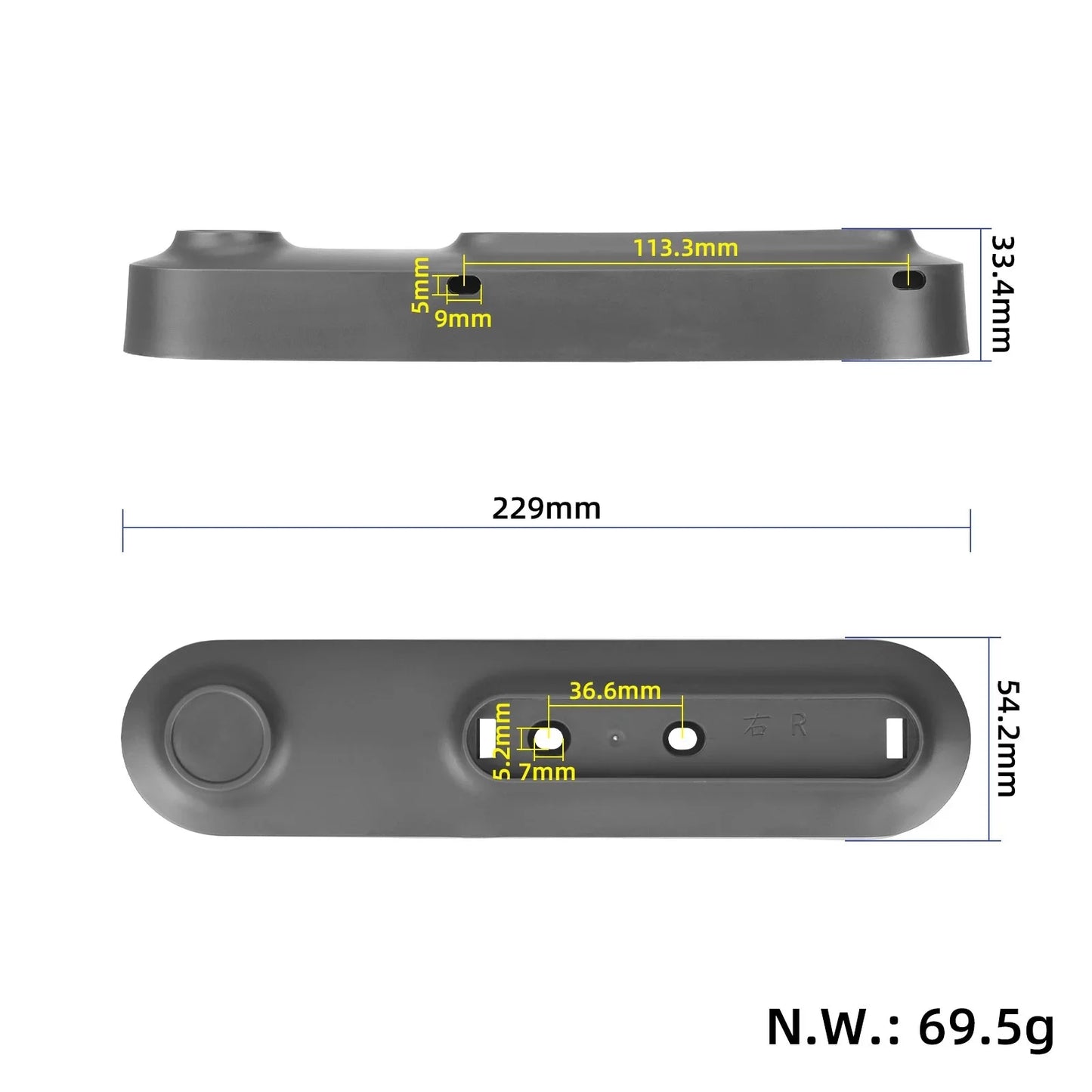 Original Xiaomi 6 Rear Fork Right + Left Cover Kit avec vis