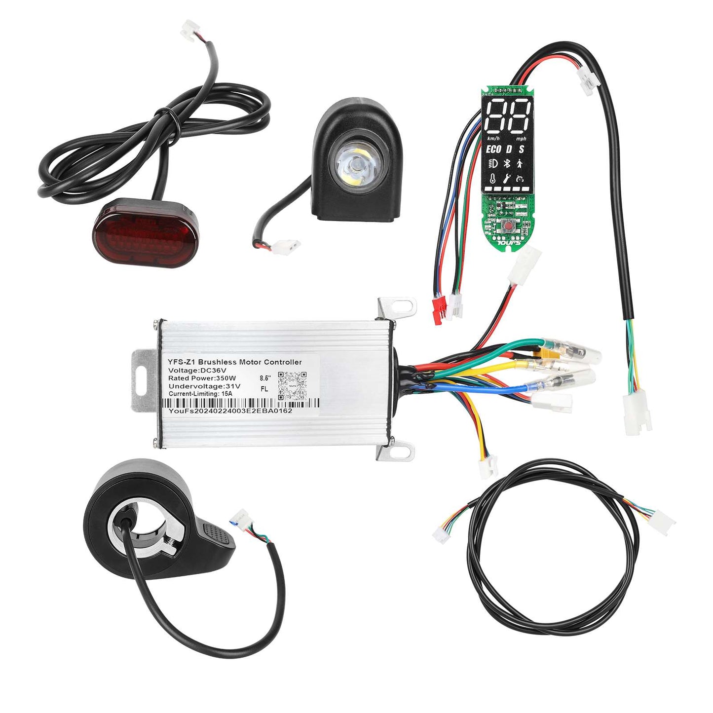 Contrôleur+Circuit board+noir power accélérateur+feu avant+feu arrière+noir power câble pour compatible Xiaomi trottinettes