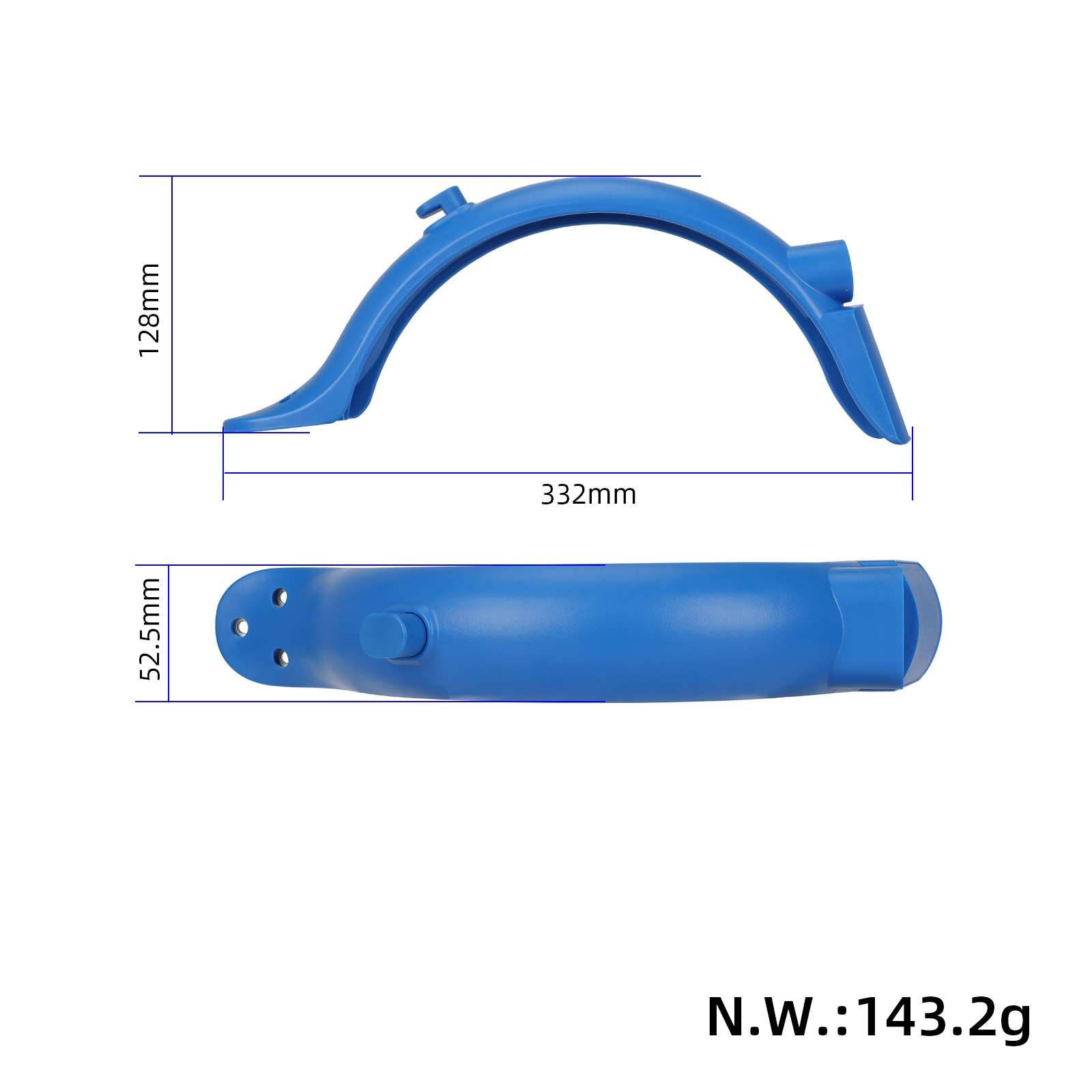 Bleu garde-boue arrière avec crochet pour M365 Pro/Pro2 trottinette