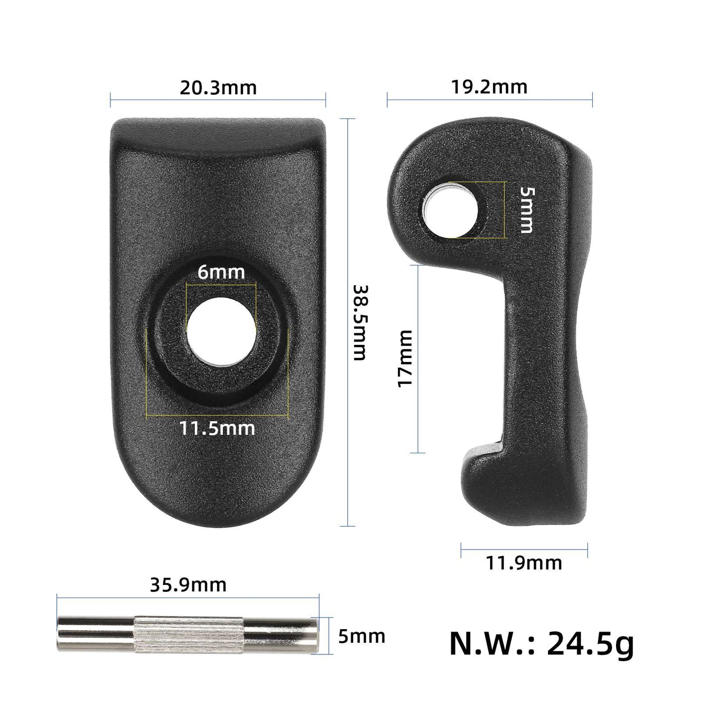 Noir pliable buckle latch et axle pour xiaomi trottinettes