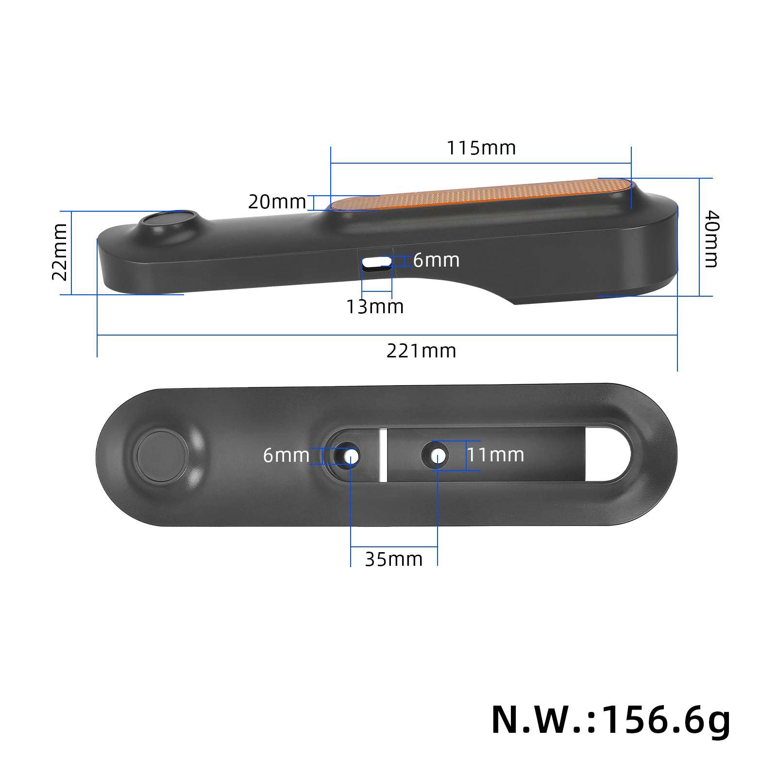 Gris left et right rear decorative Shells+jaune catadioptre bars pour xiaomi4 Ultra trottinettes