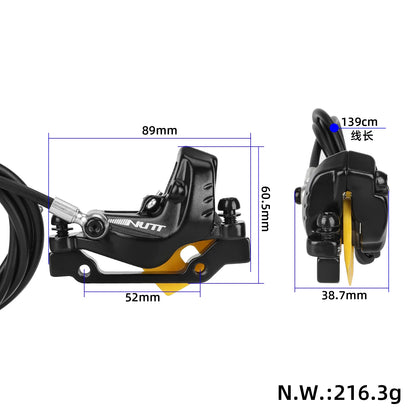 NUTT left front oil frein à disque pour KuKirin trottinette(1350mm-F160mmR140mm)