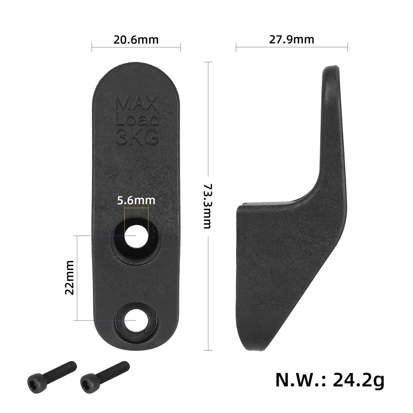 Noir Storage crochet pour Xiaomi 5/5 Max/5 Pro trottinette