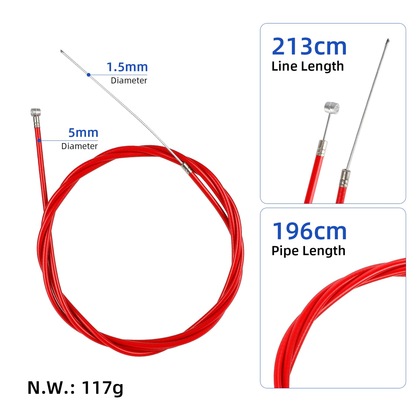 Rouge 213cm câble de frein pour Xiaomi 4 Pro trottinettes