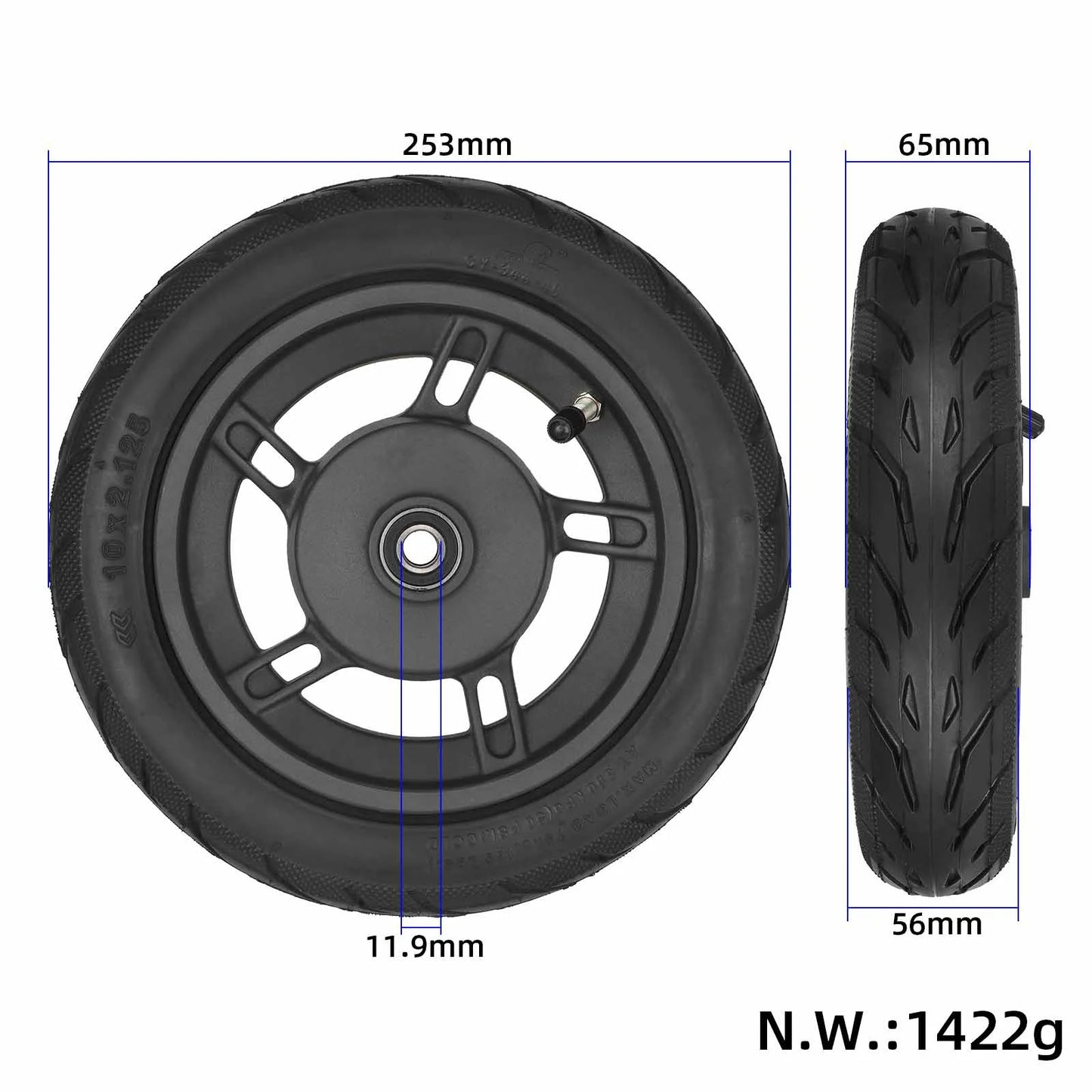 Original rim pour Xiaomi 4 lite(2nd Gen) /6 Lite trottinette avec 10*2.125 pneu