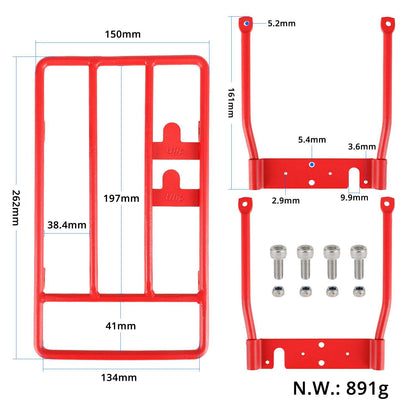 Rouge Ulip Folded Rear Rack Storage Shelf pour xiaomi trottinettes