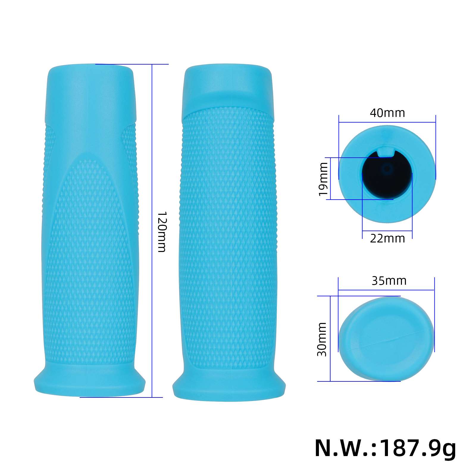2 pcs bleu couvre-poignées pour Ninebot F30/F40 trottinettes