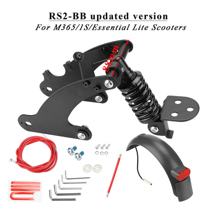 Rouge V2 suspension arrière avec garde-boue et feu arrière pour M365 et 1S trottinette