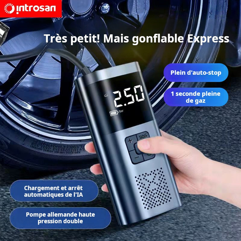 Yingcaixing Pompe de gonflage de Voiture sans Fil Pompe électrique portable pour vélos avec batterie externe pour recharger les téléphones