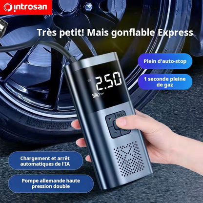 Yingcaixing Pompe de gonflage de Voiture sans Fil Pompe électrique portable pour vélos avec batterie externe pour recharger les téléphones
